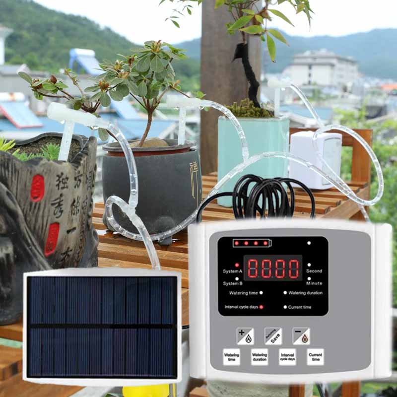 Smart Garden System - Automatische zonne-energie druppelirrigatieapparaat Dubbele pomp Verstelbare