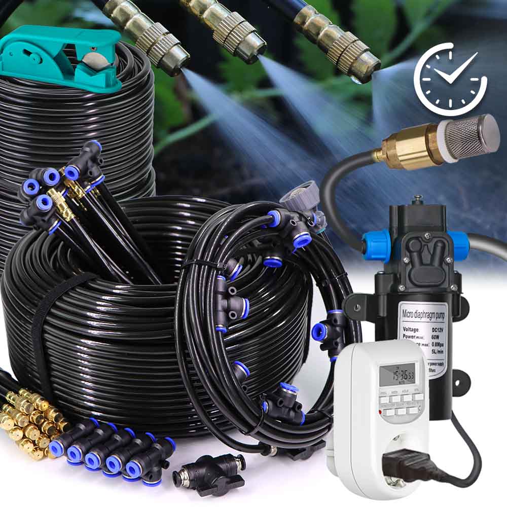Smart Garden Water - 60W Zelfaanzuigende Pomp Vernevelingskoelsysteem Terugslagklep Smart